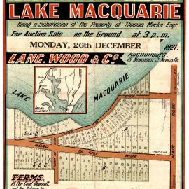 Mark's Point near Belmont, Monday 26th December, 1921