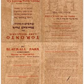 Blackalls Park subdivision, Lake Macquarie [Toronto], 1915 (Reverse side of plan)