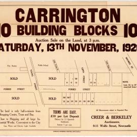 Carrington, Saturday, 13th November 1926.