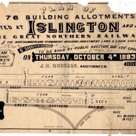 Plan of Islington, The Great Northern Railway, Thursday October 4th, 1883.