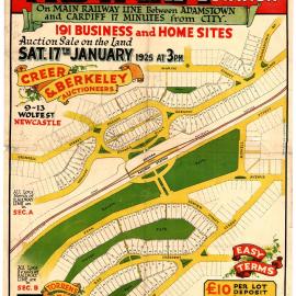 Kotara Subdivision Plan, Saturday 17th January, 1925.