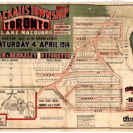 Blackalls Park Township,Toronto Subdivision Plan, 4th April 1914.