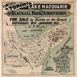 Blackall Park Subdivision Plan, 8th January 1921.