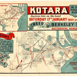 Kotara Subdivision Plan, Saturday 17th January, 1925.