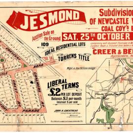 Jesmond, Subdivision No. 10 of Newcastle Wallsend Coal Company Estate, Saturday 25 October, 1913.
