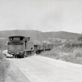 CPC Co. Ltd, Locomotive No.3, empty hoppers, Portland, NSW [c.1970s]