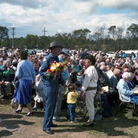 Crowd at the unveiling of the Bellbird Disaster Memorial by Mrs Dallas Hayden, wife of the Governor General, Bill Hayden, Bellbird Miners Memorial Park, NSW, 1 September 1990