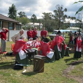 Welsh choir at the unveiling of Bellbird Disaster Memorial by the Governor General, Bill Hayden, Bellbird Miners Memorial Park, NSW, 1 September 1990
