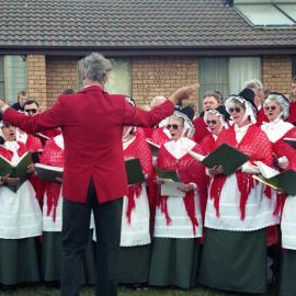 Welsh Choir singing at the unveiling of the Bellbird Mine Disaster Memorial, 1 September 1990