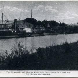 The Newcastle & Hunter River Steam Ship Company's Morpeth Wharf and SS "Namoi" and SS "Archer", Morpeth, NSW, [1897]