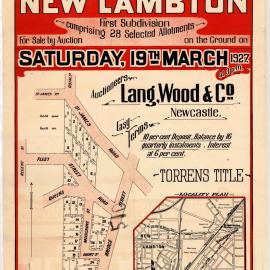 Fairfield Estate, New Lambton, Saturday 19th March, 1927.