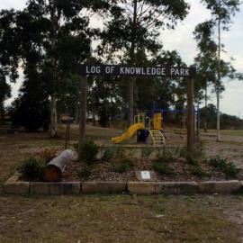 Log of Knowledge Park, Spion Kop, near Pelaw Main Bridge, NSW, December 1990