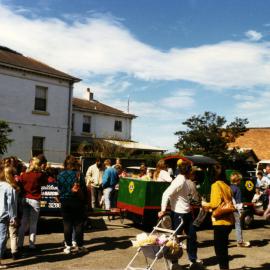 Crowds at Steamfest, Maitland Station, Maitland, NSW, April 1990