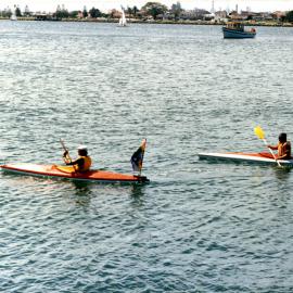 Canoes, Newcastle Harbour, NSW, February 1989