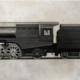 NSWGR C-38 Class, streamlined Pacific type, illustration by C.M.E Harold Young, [1938]