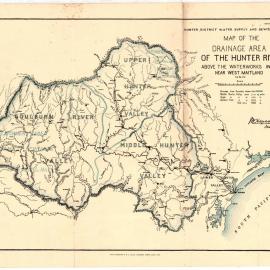 Map of the drainage area of the Hunter River: above the waterworks intake near West Maitland, 1908