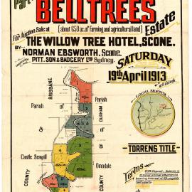 Plan of the Belltrees Estate, Belltrees, NSW, Australia, 1913