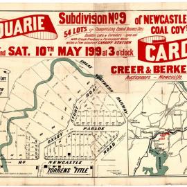 Macquarie Cardiff - Subdivision No. 9 of Newcastle Wallsend Coal Company's Estate,  10 May 1919