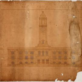 City of Newcastle New Town Hall : Front elevation, [1925]