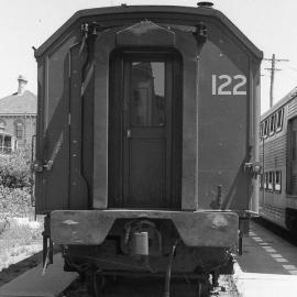 The end of an R series coach in Newcastle yard, Newcastle, NSW