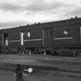 VHO guards van Newcastle yard, Newcastle, NSW, mid 1981