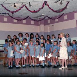 Primary School Choir conducted by Mrs Elwell, Christmas Carols at Kurri Kurri, NSW, December 1986
