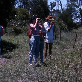 Students with binoculars - Hunter Wetlands Centre, Shortland