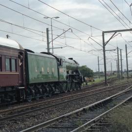 Former London & North Eastern Railway (LNER) Class A3 Locomotive 4472 'Flying Scotsman' heading towards Broadmeadow, NSW.