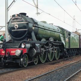 Former London & North Eastern Railway (LNER) Class A3 Locomotive 4472 'Flying Scotsman' at Broadmeadow Station, Broadmeadow, NSW.