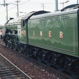 Former London & North Eastern Railway Class A3 Locomotive 4472 'Flying Scotsman' at Broadmeadow Station, Broadmeadow, NSW.