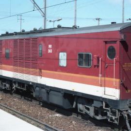 State Rail Authority Power car on the North Coast Daylight at Broadmeadow Station, NSW