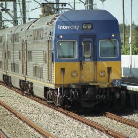 V set 37 about to stop at Broadmeadow on its way from Newcastle to Sydney, March 2010