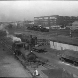 WAGR locomotives, class to be determined, outside Dalgety's Wool Store, Freemantle, [n.d.]