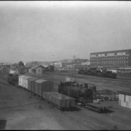 WAGR steam locomotives, in yard at waterfront, Fremantle, [n.d.]