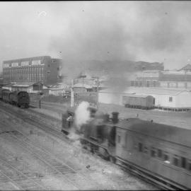 WAGR steam locomotives, with passenger carriages, Fremantle, [n.d.]