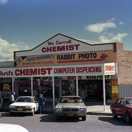 Vic Carroll, Chemist, Lang Street, Kurri Kurri, NSW, September 1986