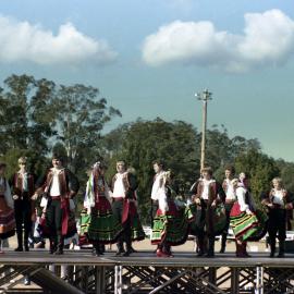 Folk dancing, Stroud International Brick and Rolling Pin Throwing Contest, July 1986