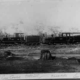 M.C. Davies logging locomotives "Morgan" and "Karri", Karridale, WA, [1890's] 