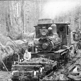 Logging locomotive, Shay, location in Tasmania, [n.d.]