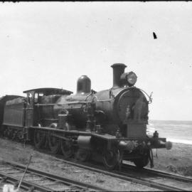NSWGR C32 Class, no. 3306 "Illawarra", carrying "Railway Touring Club" sign, unidentified location on NSW South Coast, c.1934