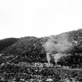 NSWGR D53 Class locomotives, freight train, rugged terrain, unidentified location, [n.d.] 2