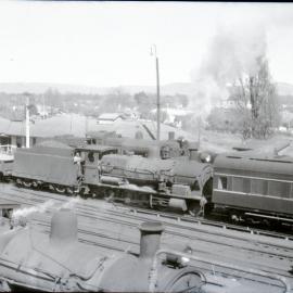 NSWGR D50 Class, no. 5227 in foreground, no. 5048 shunting guard van in centre, [Albury, NSW] [n.d.]