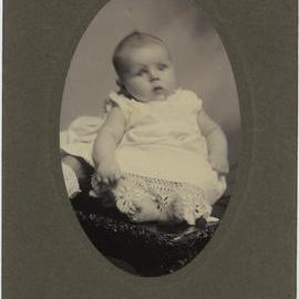 Wilbur Wattus Bowden, aged 2 months. Text on card: To aunt Ada, [n.d.]