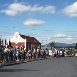 Spectators near Masonic Temple, May Day parade, Kurri Kurri, NSW, May 1988