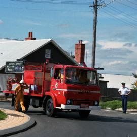 NSW Fire Brigade vehicle, May Day Parade, Kurri Kurri, NSW, May 1988