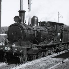 Locomotive 3090 at Awaba Railway Station, NSW, 13 August 1972