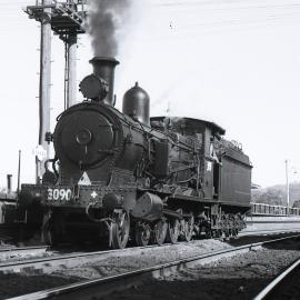 Locomotive 3090 at Awaba Railway Station, NSW, 13 August 1972