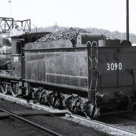 Locomotive 3090 at Awaba Railway Station, NSW, 13 August 1972