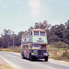 DGT Leyland OPD2-1 2672 beside Jesmond Park, Newcastle Road, Jesmond, NSW, 10 January 1970
