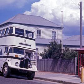 Johnson's Edgeworth AEC Regal III DD 628, Carrington Street, West Wallsend, NSW, 25 November 1972